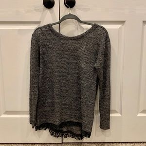 Mossimo Supply Co. Gray Long Sleeve with Lace
